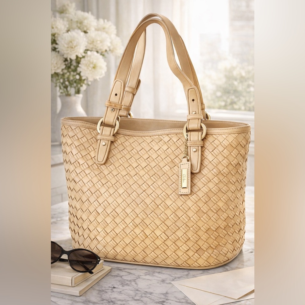 Cole Haan Woven Tote Bag in Beige